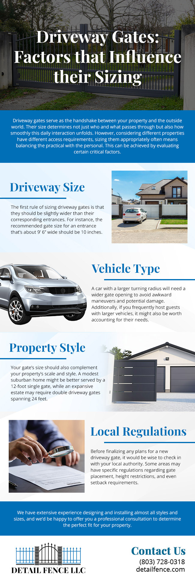 Driveway Gates: Factors that Influence their Sizing 